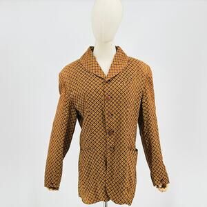 90s Anne Pinkerton Soft Oversized Brown Purple Graphic Geometric Blazer